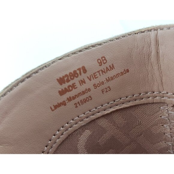 Cole Haan Block Heel Ankle Boot Booties Beige Suede Side Zip Womens Size US 9B - Picture 7 of 12